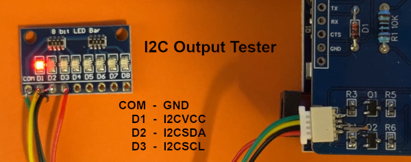 LED HOOKUP I2C OUTPUT