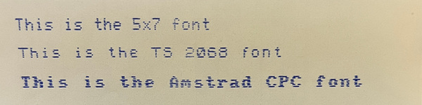 ZXPS Sample Output print fonts