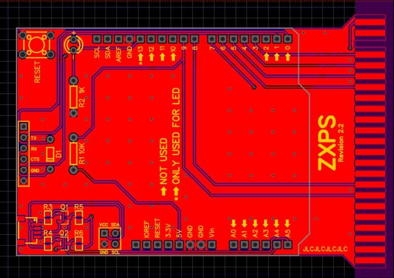 zxps rev 2 2 top layer pcbw