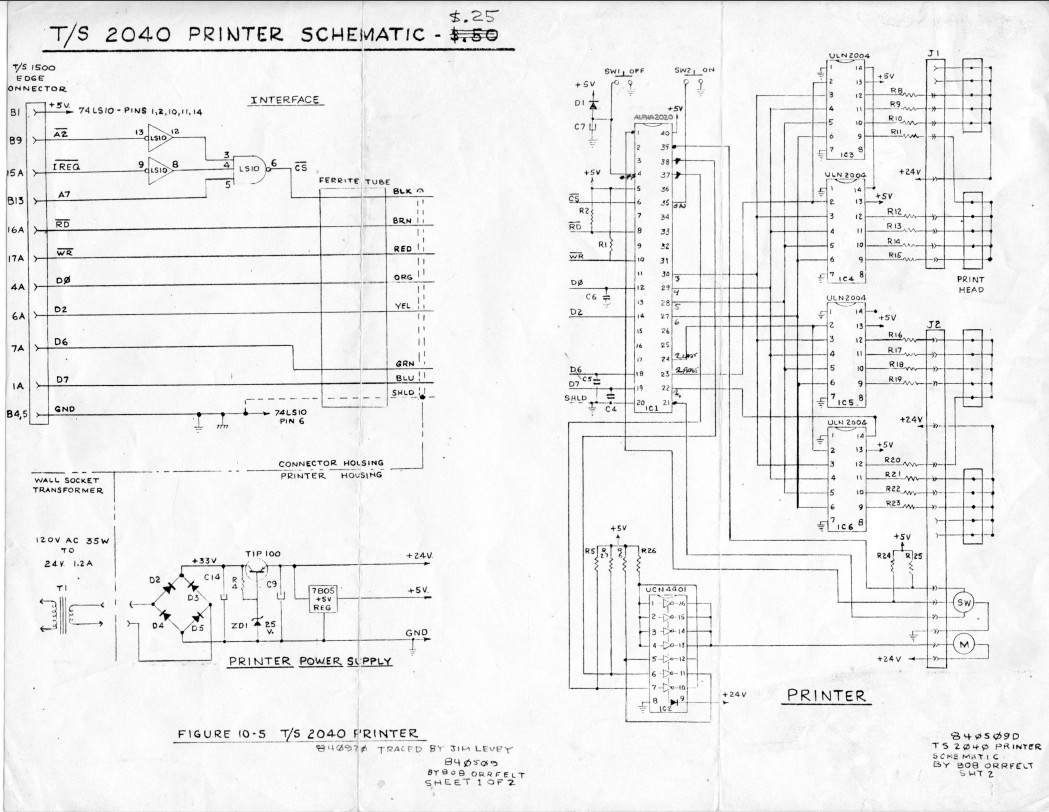 TS2040 Printer Schematic